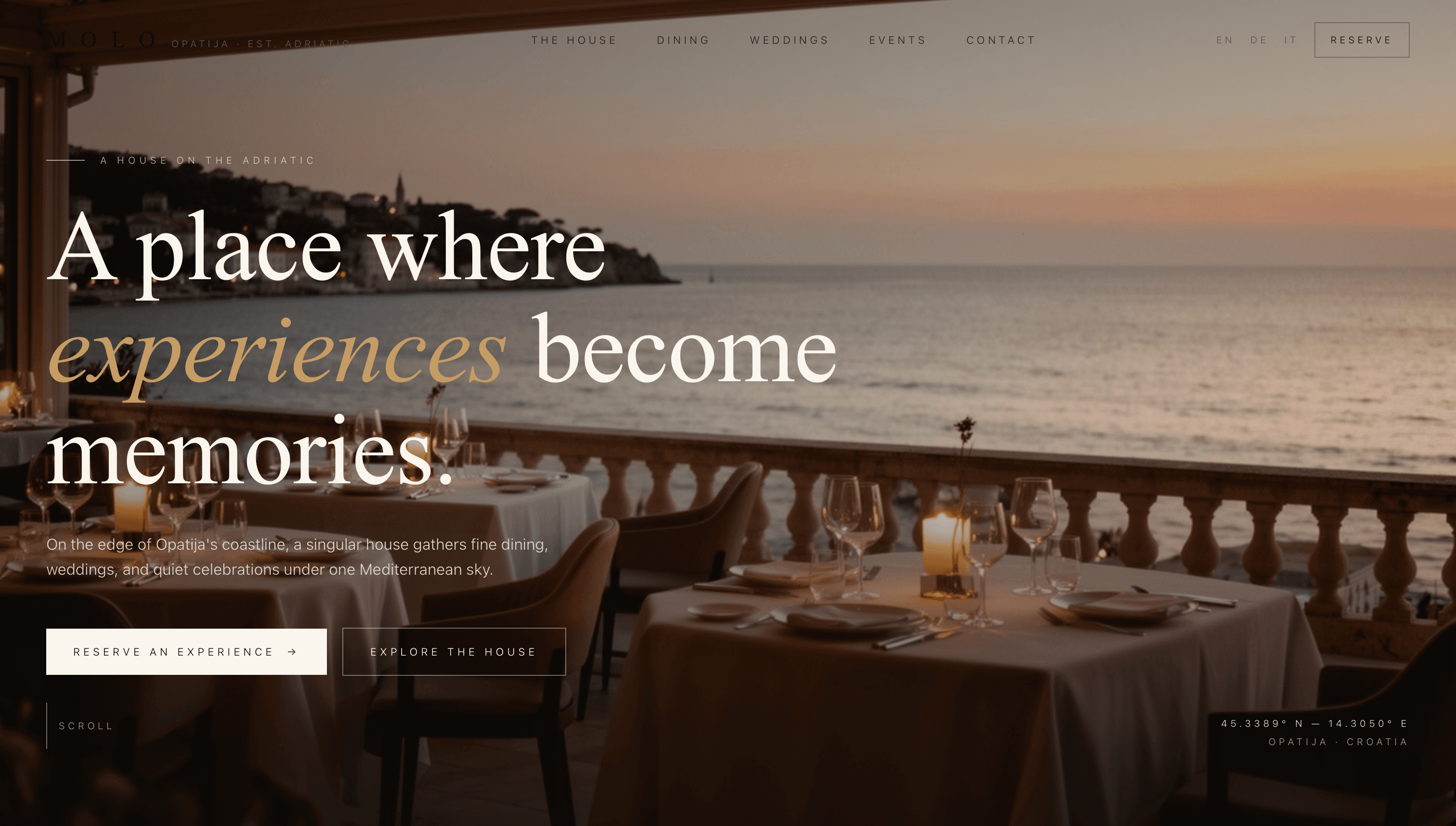 Molo Restaurant Demo