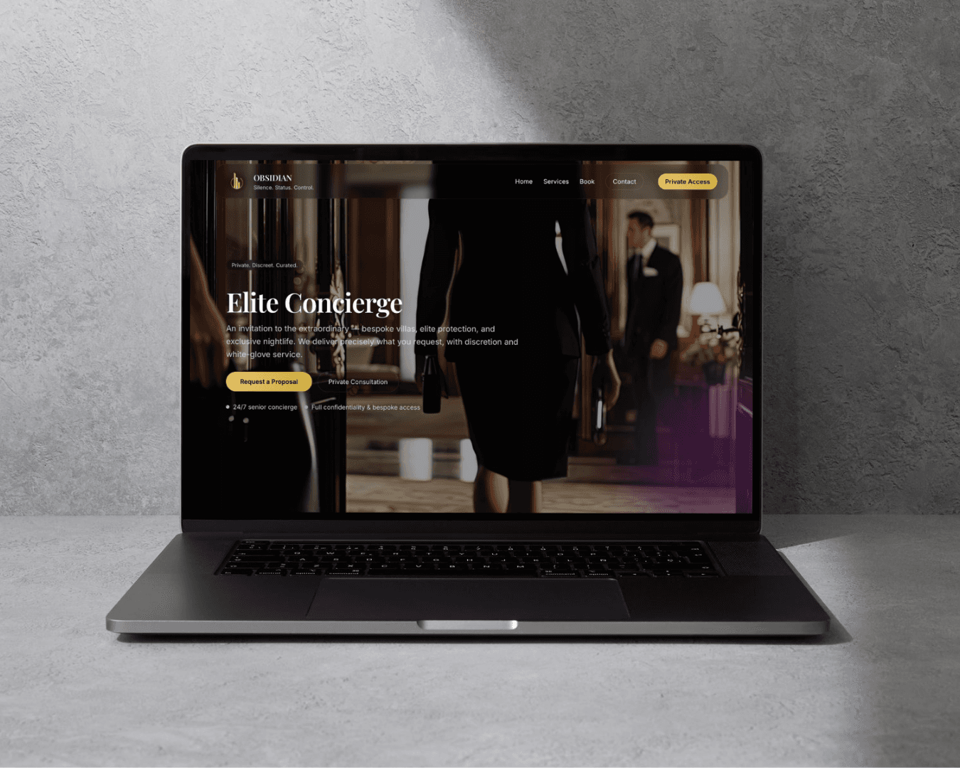 Obsidian Concierge portfolio of photography Obsidian Concierge - web design success case with results